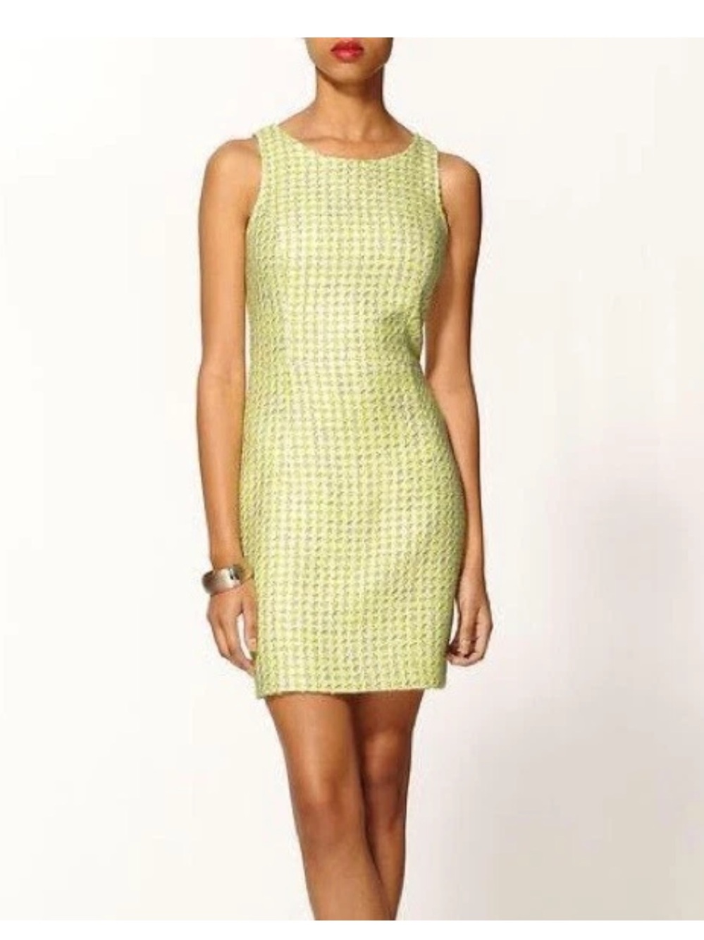 Theory Nadeeka Yellow Tweed
Houndstooth Wool Blend Sheath
Dress Size 4